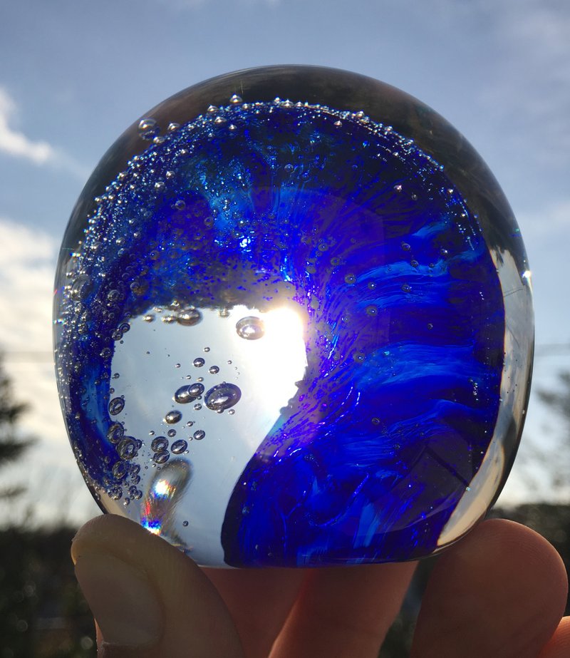 Wave paper weight - Items for Display - Glass Blue