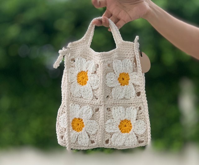 デイジーモチーフバッグ - ショップ summer 'n ginger トートバッグ・ハンドバッグ - Pinkoi