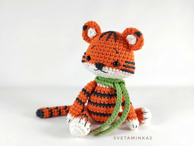 Tiger Crochet Pattern Amigurumi Tiger Cub Cute Animal Toy Tutorial - 手工藝教學/工具書 - 其他材質 