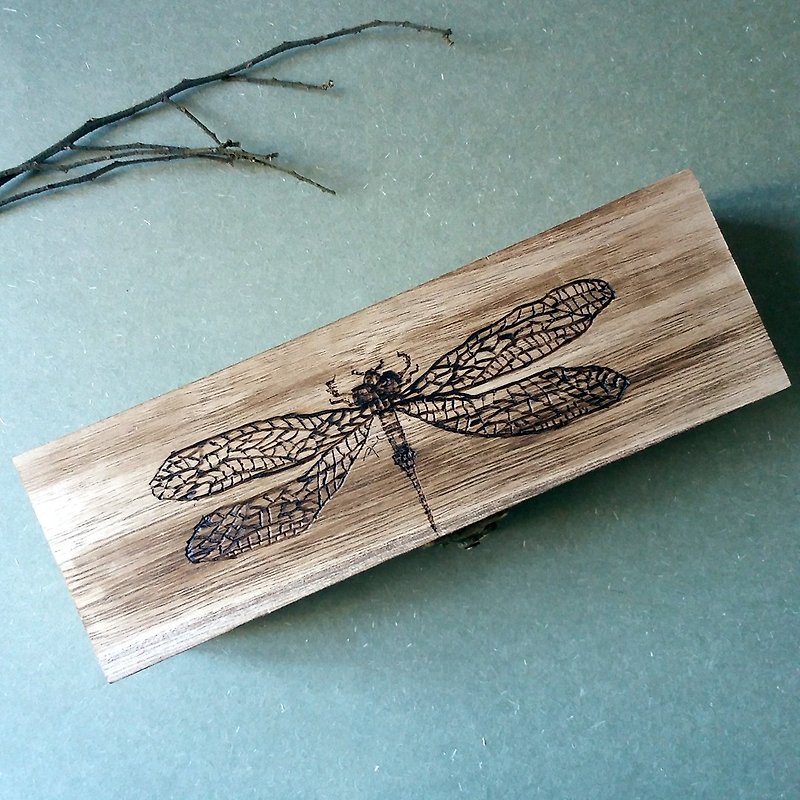 Wooden pencil case / storage box (dragonfly) - กล่องดินสอ/ถุงดินสอ - ไม้ หลากหลายสี