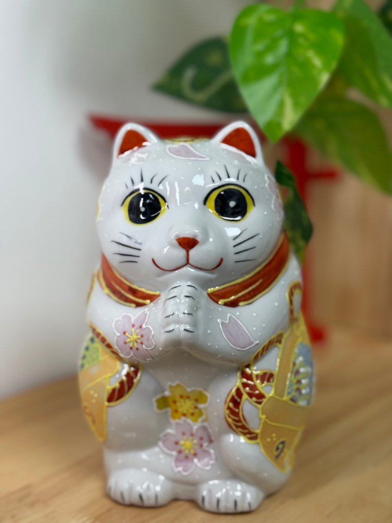 九谷燒 | 許願猫 福鈴 16CM - 擺飾/家飾品 - 陶 粉紅色