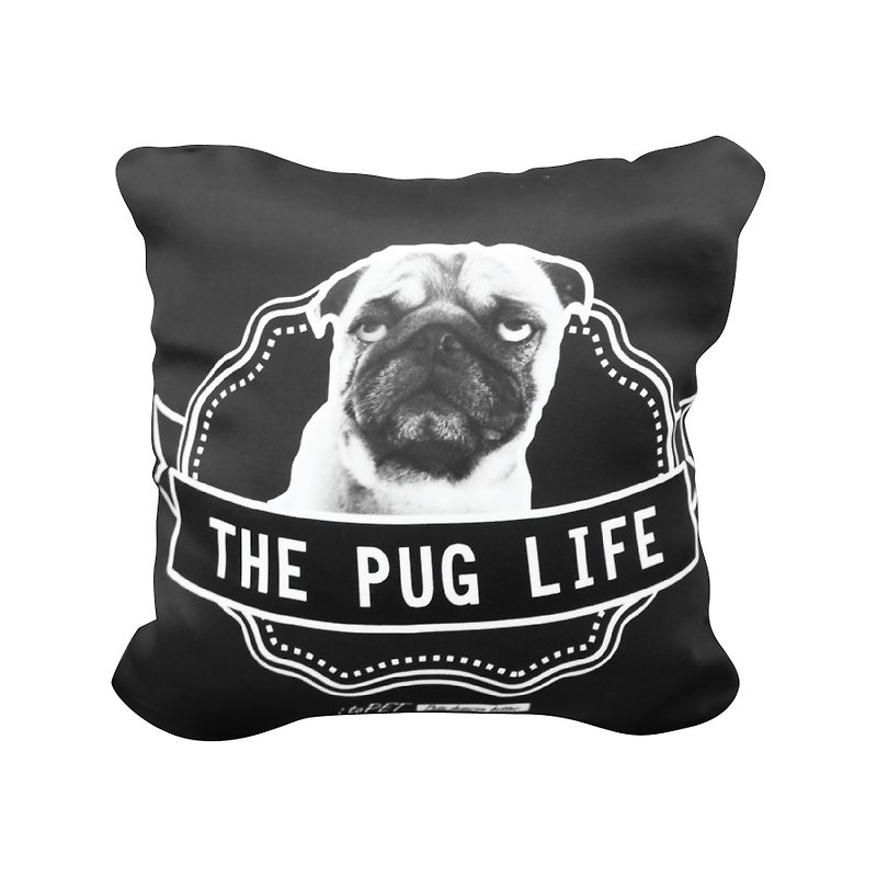 :toPET Pug series (3) - Cushion 30 X 30 cm - Pillows & Cushions - Other Materials Black