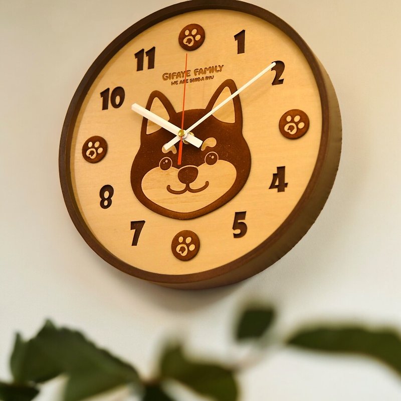 柴犬琦菲聯名造型時鐘 授權品 - 時鐘/鬧鐘 - 木頭 