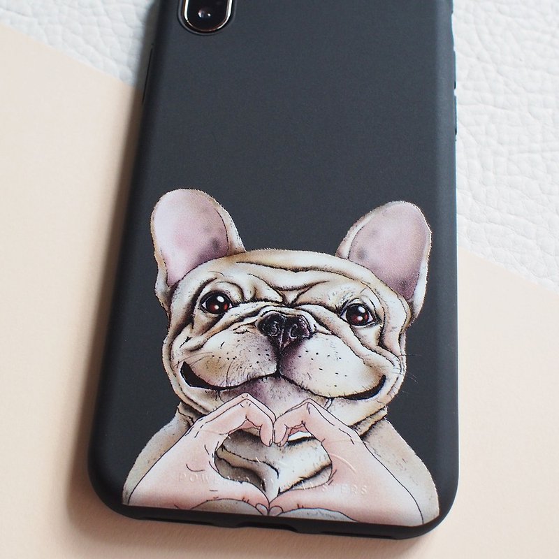 -Dog Day, iPhone compatible smartphone case, Fleble waiting for your return, iPhone compatible, case strap- - เคส/ซองมือถือ - พลาสติก สีดำ