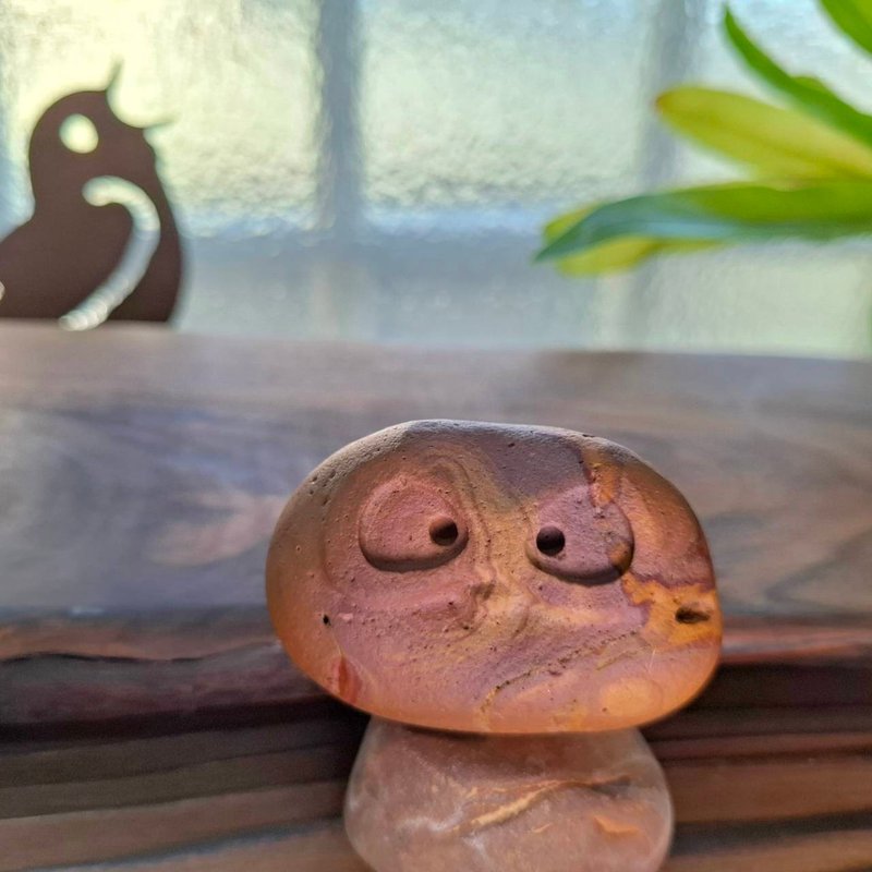 石雕貓頭鷹系列- 7號 療癒系手作文創擺飾 - 公仔/玩偶 - 石頭 