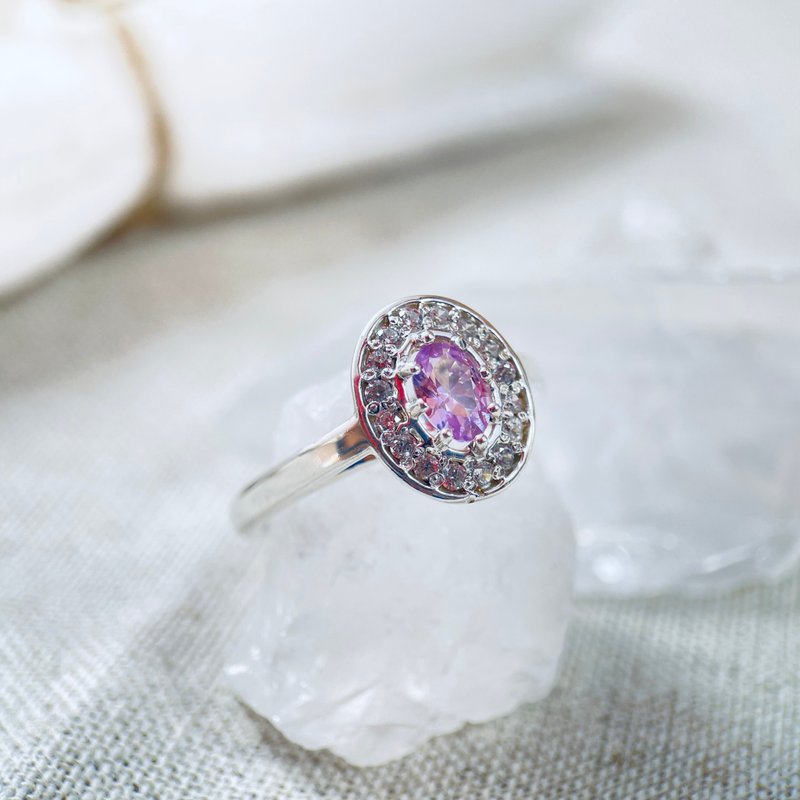 pink sapphire ring 041 - General Rings - Other Metals Silver
