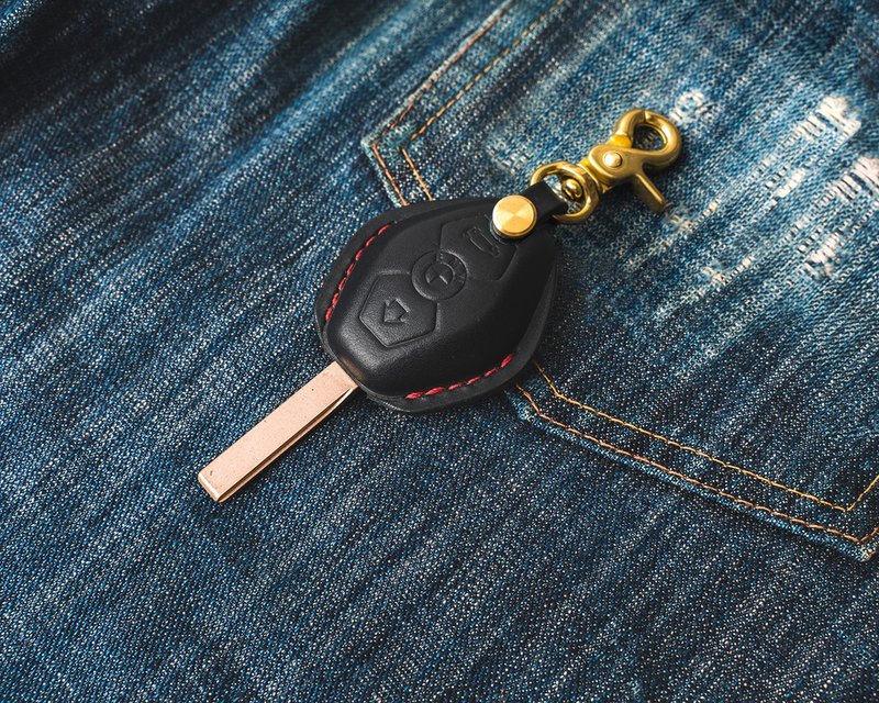 BMW BMW F30 F31 330 420 520 740 Z4 M3 M4 car key - ที่ห้อยกุญแจ - หนังแท้ สีดำ