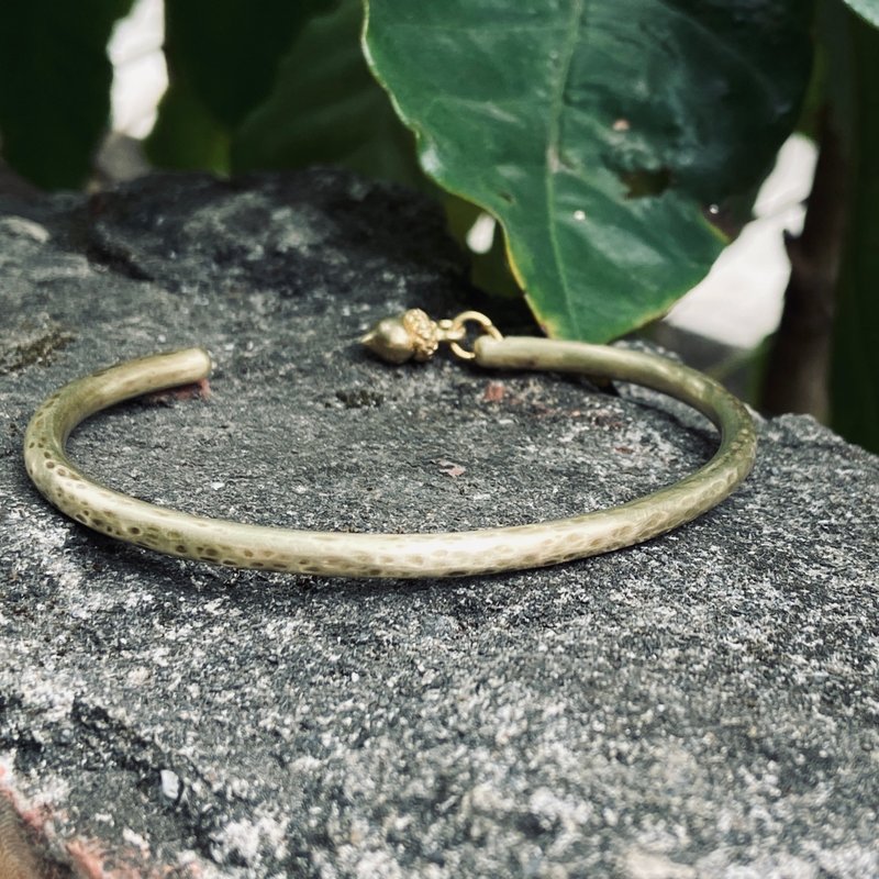 Bronze Pine Cone Water Ripple Bracelet Open Bracelet S584 - Bracelets - Copper & Brass Gold