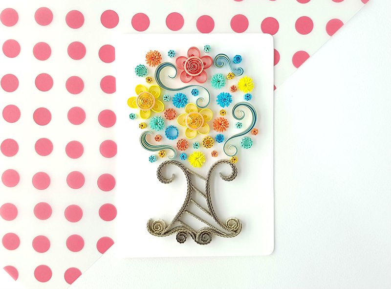Hand made decorative cards-Lucky tree - การ์ด/โปสการ์ด - กระดาษ หลากหลายสี