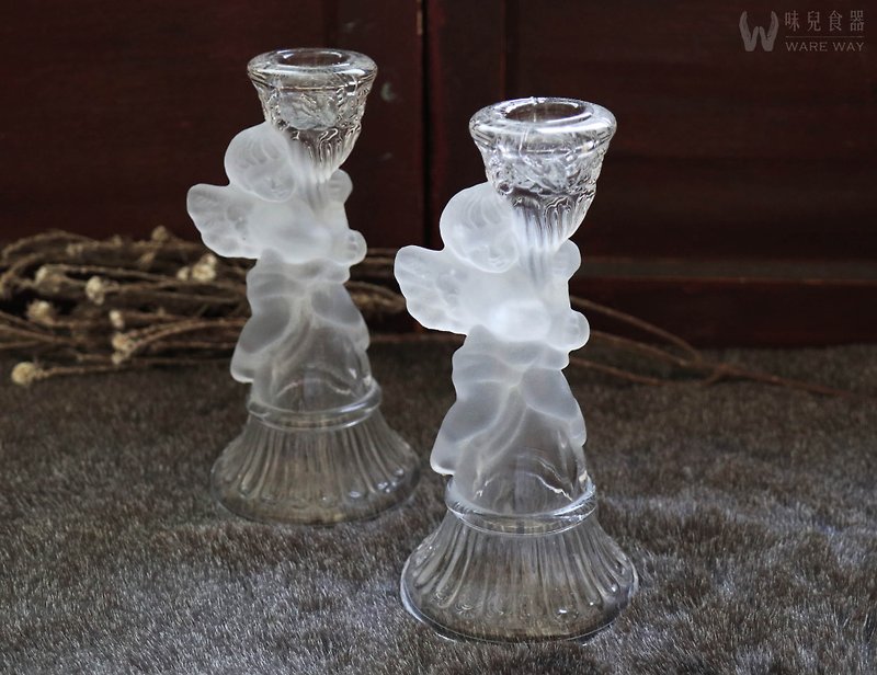 Angel's hope lights (tableware/oldware/old objects/glass/candle holder/church/holy) - Candles & Candle Holders - Glass Transparent