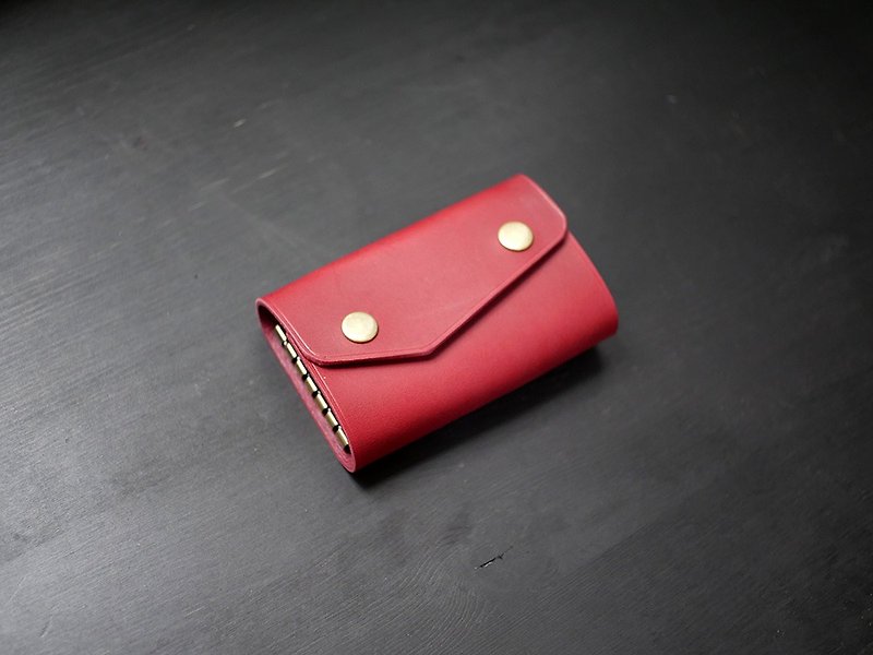 [Promotion] Six-hole key bag-wine red - Keychains - Genuine Leather Red