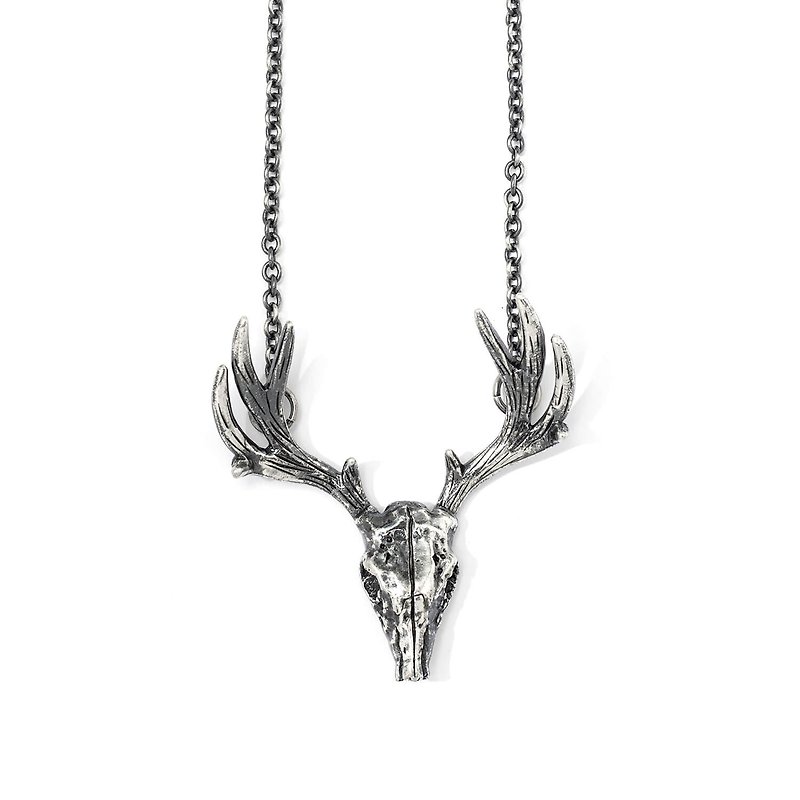 Recovery Deer Head Necklace (Ancient Silver) - Necklaces - Other Metals Black