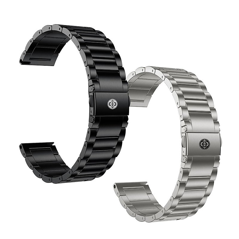 Pre-Order - 22mm Universal Titanium Strap Titanium Strap + Titanium Buckle Black or Silver - Watchbands - Other Metals Black
