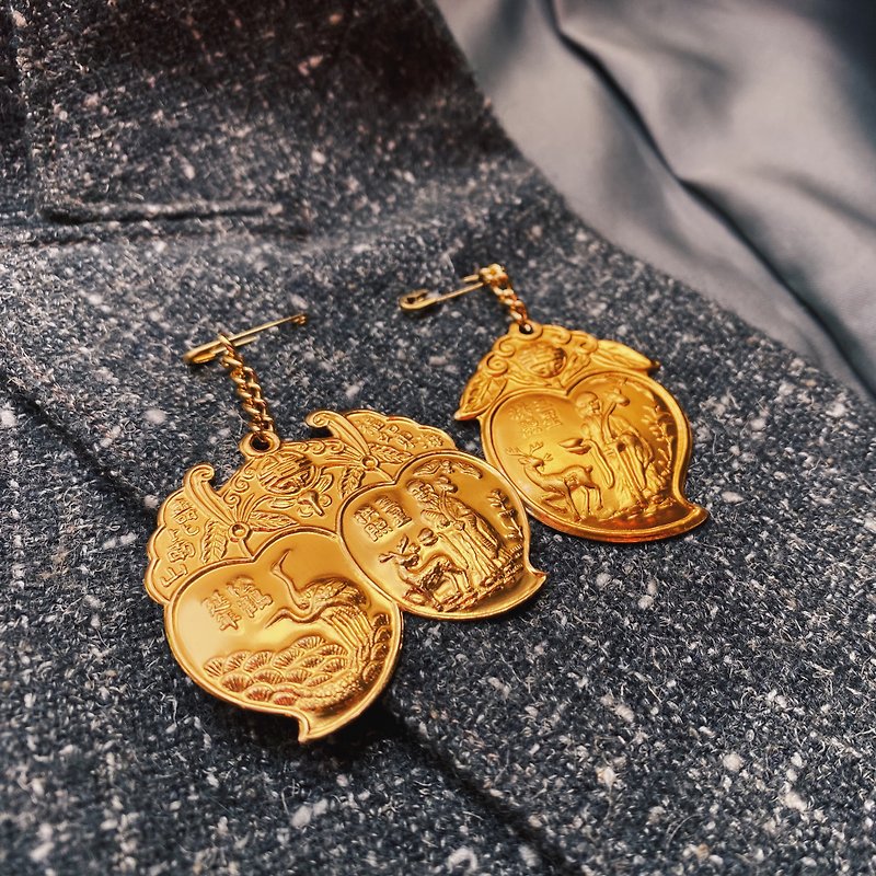 Honest company Zhu Yisheng Shoutao brand 25 - Brooches - Copper & Brass Gold