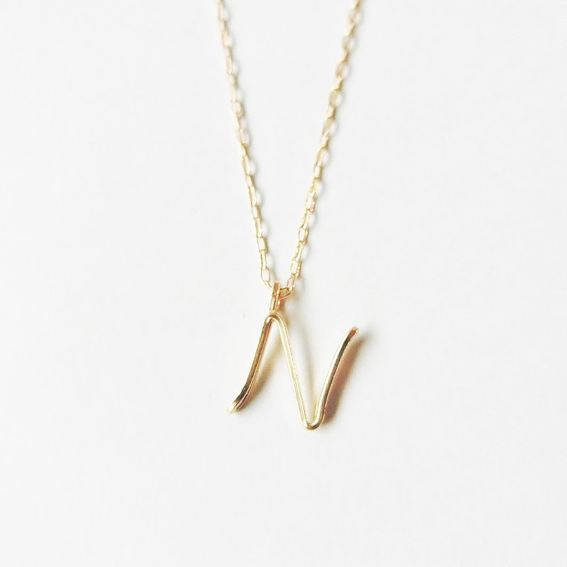 initial middle necklace - Necklaces - Other Metals Gold