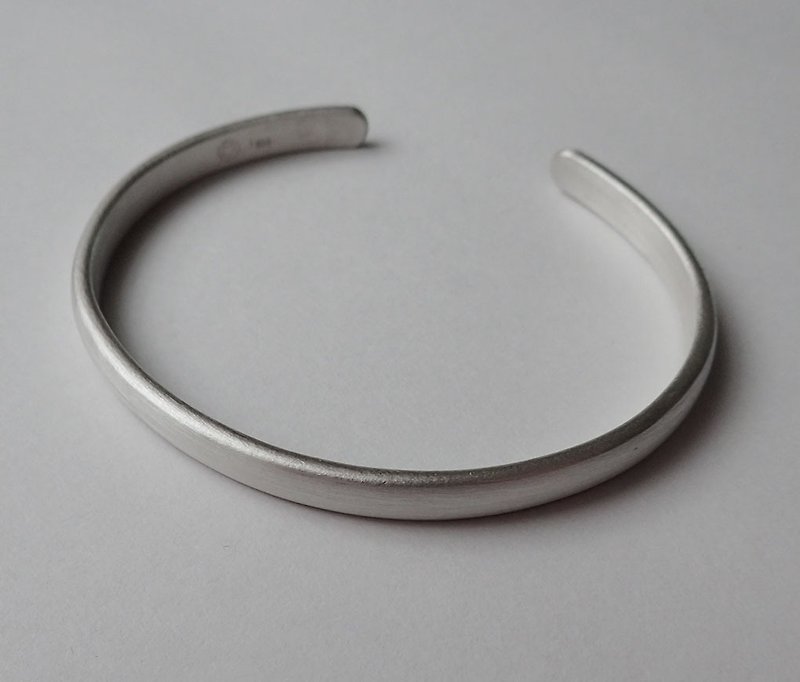 Bangle, solid ,Handmade ,999-Fine Silver - Bracelets - Silver Silver
