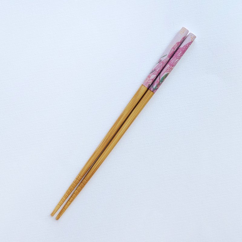 Fern Pattern Bamboo Chopsticks-Equisetum ramosissimum - Chopsticks - Bamboo Purple