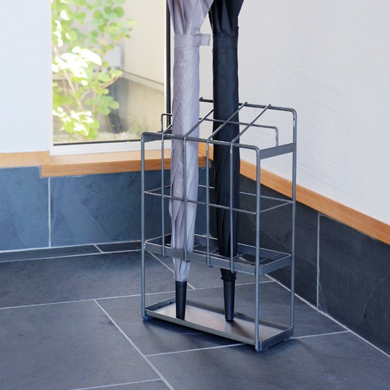 Japan COLLEND WIRE Steel Upright Umbrella Stand (10 grids) - กล่องเก็บของ - โลหะ สีเงิน