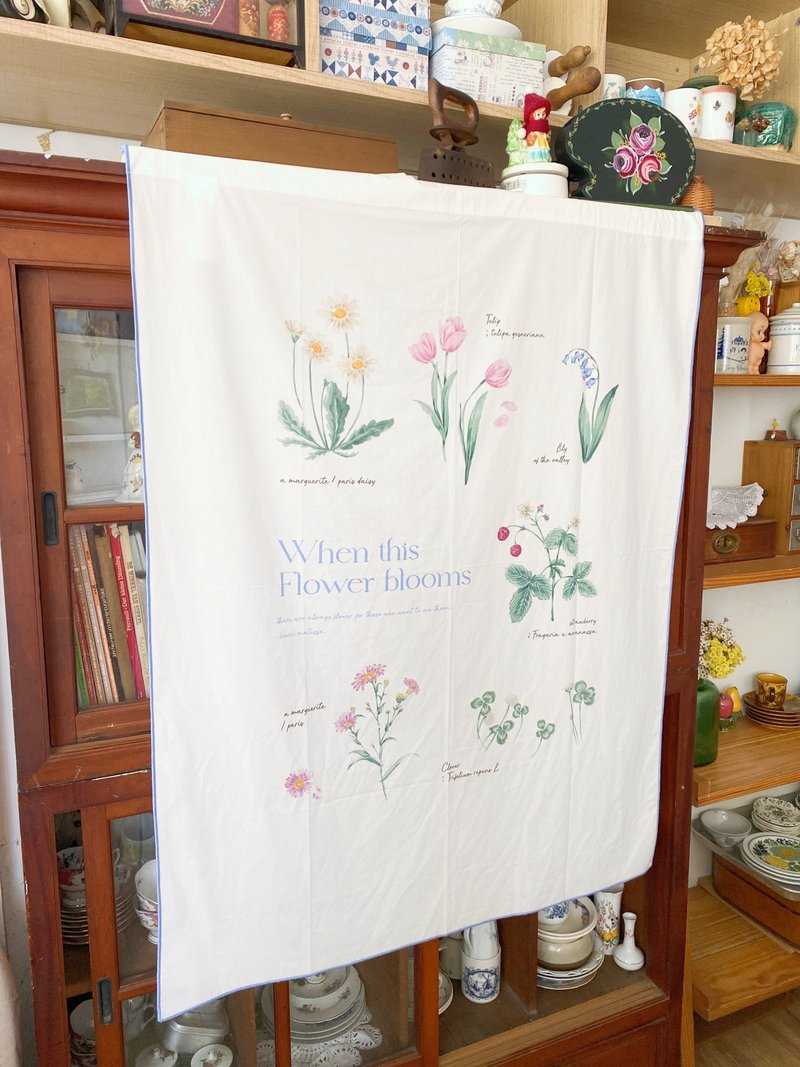 【好日戀物】韓國帶回印度製When this flower blooms掛布掛飾 - 海報/掛畫/掛布 - 棉．麻 白色