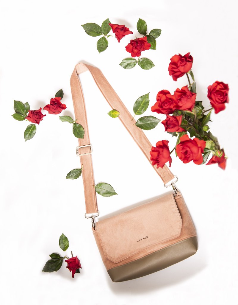 Made in Hong Kong / Designer Original / Vegan Leather / Corduroy / Handbags / Crossbody Bags / Side Backpacks - Messenger Bags & Sling Bags - Cotton & Hemp Pink