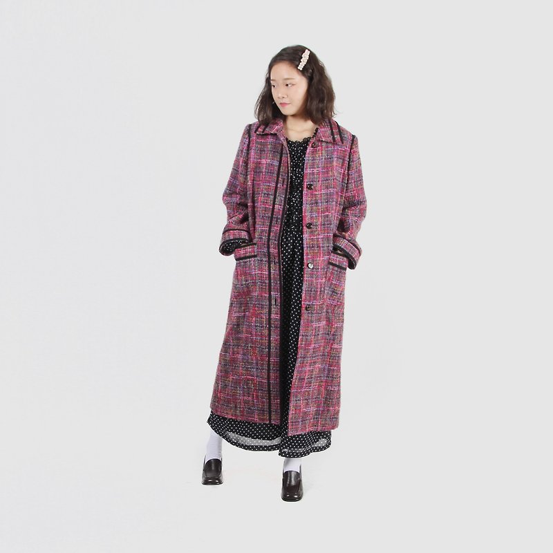 [Egg plant ancient] iridescent long hair wool coat - Women's Casual & Functional Jackets - Wool 