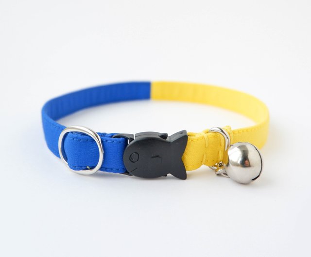 Personalised Blue Leather Cat Collar