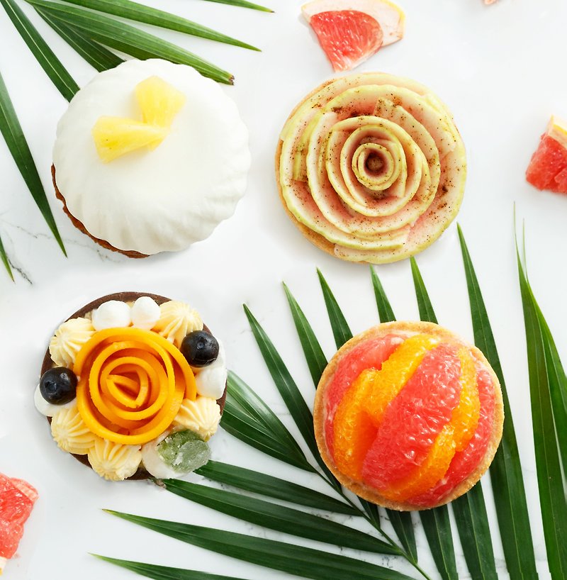 【LeFRUTA朗芙】夏至輕甜。水果小塔禮盒/3吋4入 - 蛋糕/甜點 - 新鮮食材 黃色