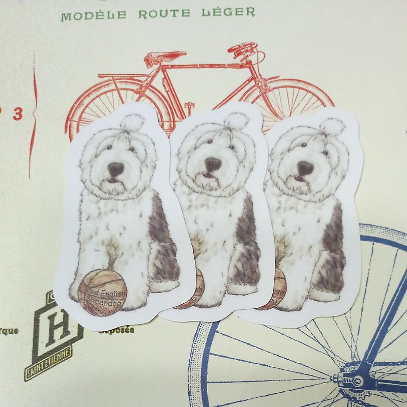 Sketch Series~Ancient English Shepherd Dog-Waterproof Sticker (1pcs) - สติกเกอร์ - วัสดุกันนำ้ 