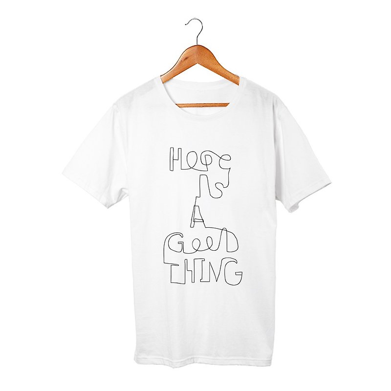 Hope is a good thing T-shirt - เสื้อยืดผู้ชาย - ผ้าฝ้าย/ผ้าลินิน ขาว