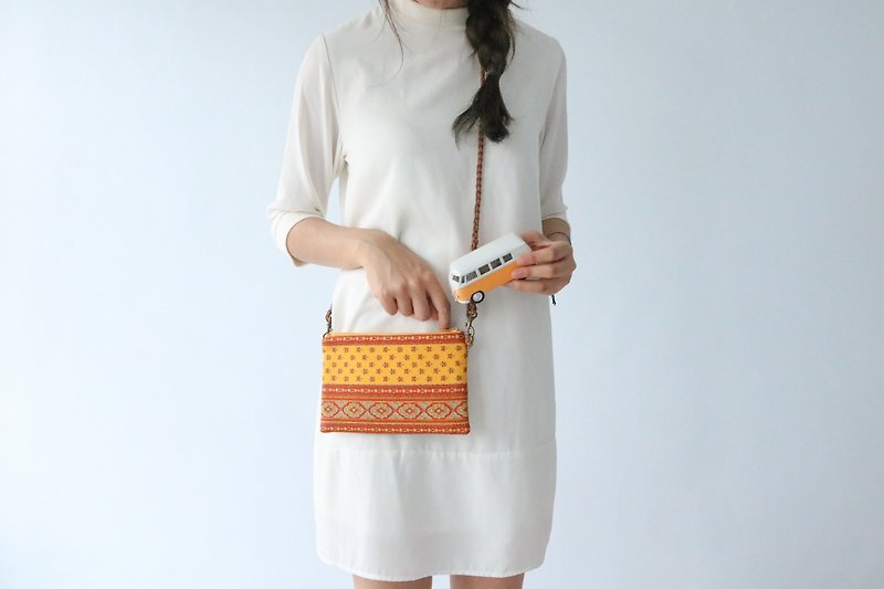 Walking bag-orange Europe (cross-body bag) - Messenger Bags & Sling Bags - Cotton & Hemp Yellow