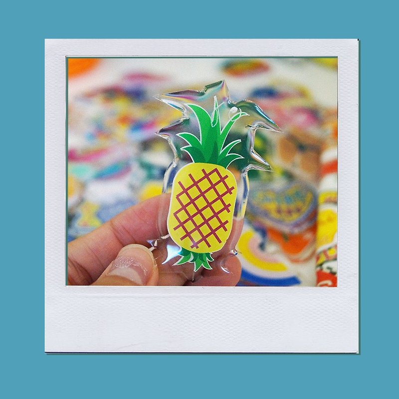 Keychain & Brooch "Pineapple" - Keychains - Plastic Multicolor