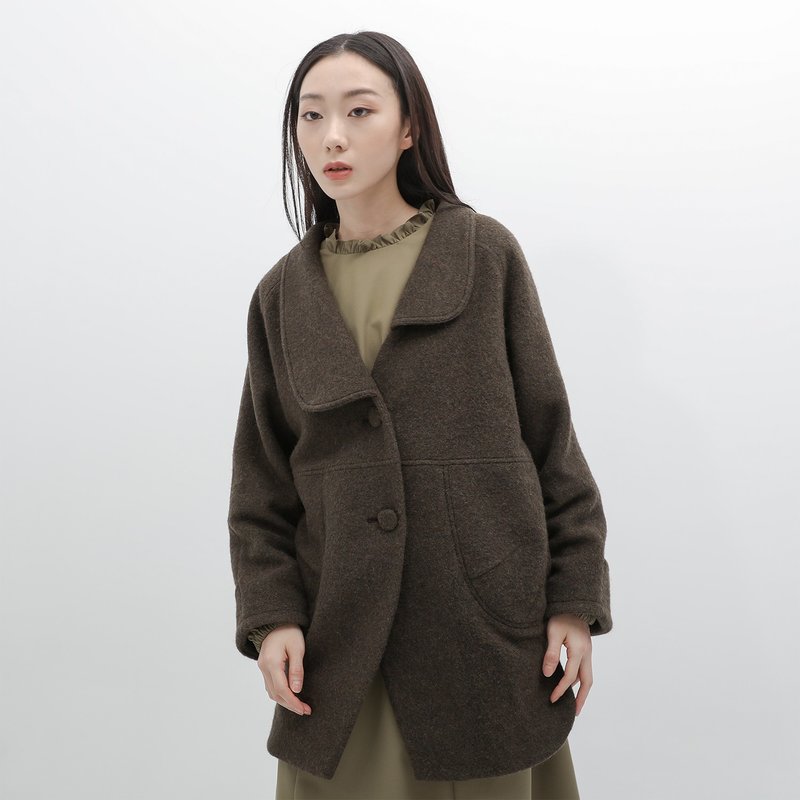 Liupan_Liupan wool jacket_22AF305_olive - Women's Casual & Functional Jackets - Wool Green