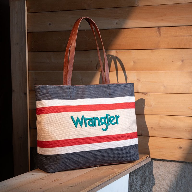 Wrangler Striped Canvas Tote Bag - กระเป๋าแมสเซนเจอร์ - หนังเทียม 