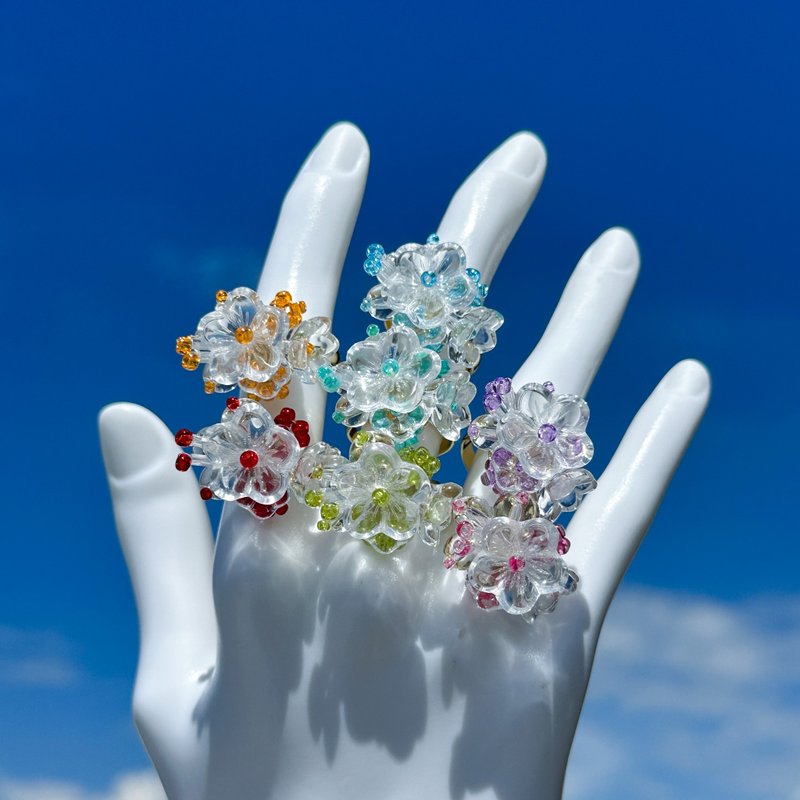 Finger garden ring - General Rings - Glass Multicolor