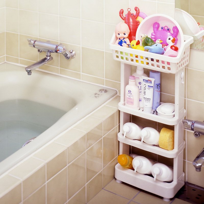 日本ISETO 日製浴室斜取置物架-4層 - 浴室用品/收納 - 其他材質 白色