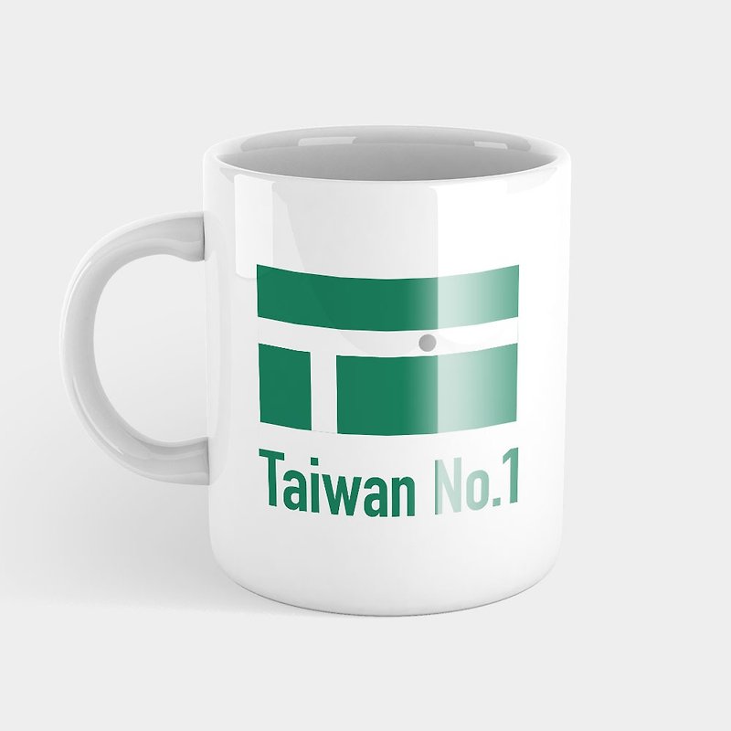 送禮推薦 TAIWAN NO.1 羽球 金牌 馬克杯杯墊組 PS136 - 咖啡杯 - 瓷 白色