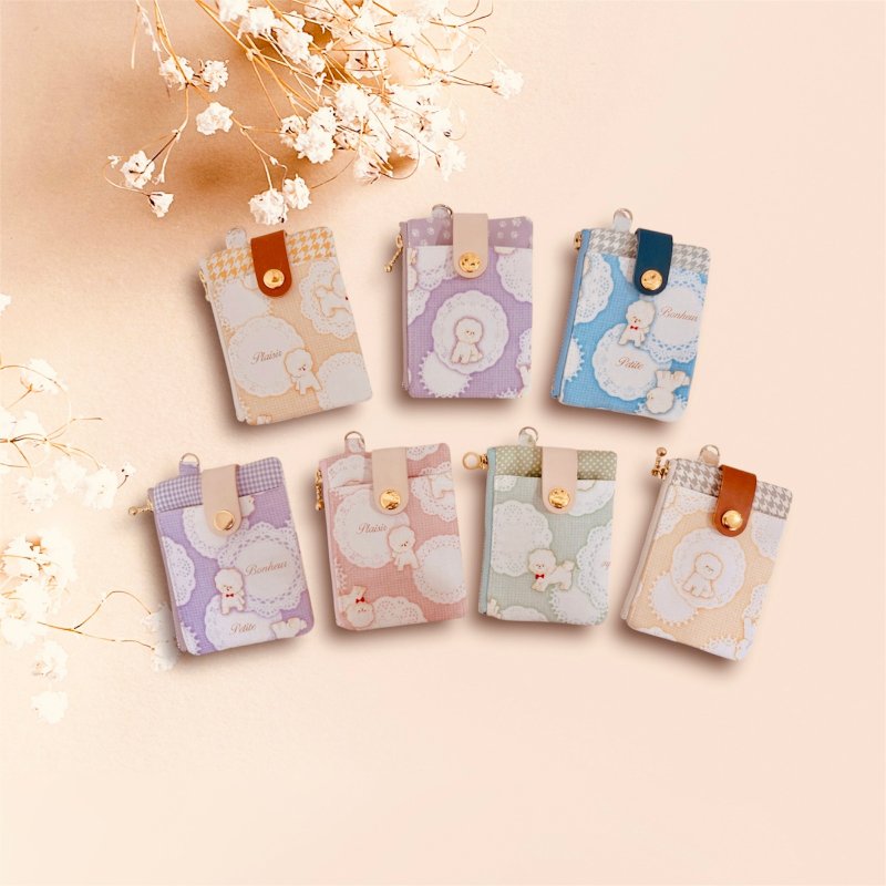 Bichon Frise Card Holder Coin Pouch - กระเป๋าใส่เหรียญ - ผ้าฝ้าย/ผ้าลินิน 