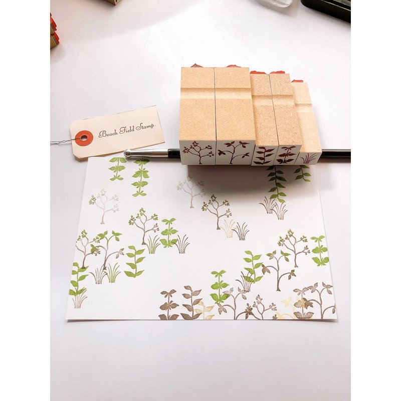 小さな森つくりスタンプ　5点セット - 印章/印台 - 其他材質 