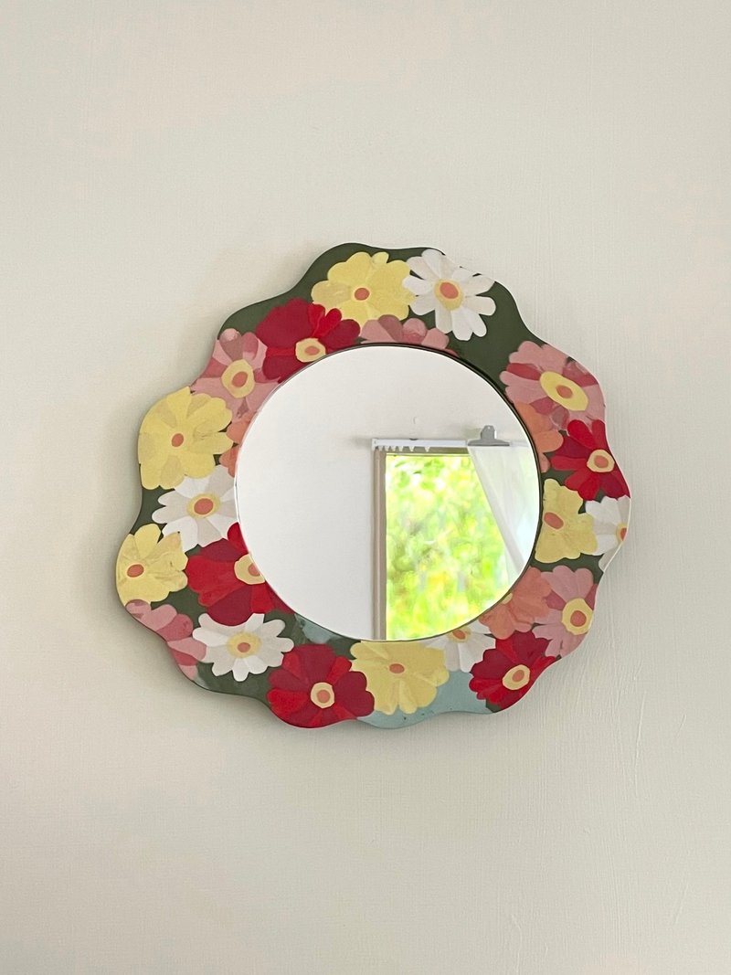 Elegant Zinnia Porcelain Big Hang Mirror - ตกแต่งผนัง - เครื่องลายคราม 