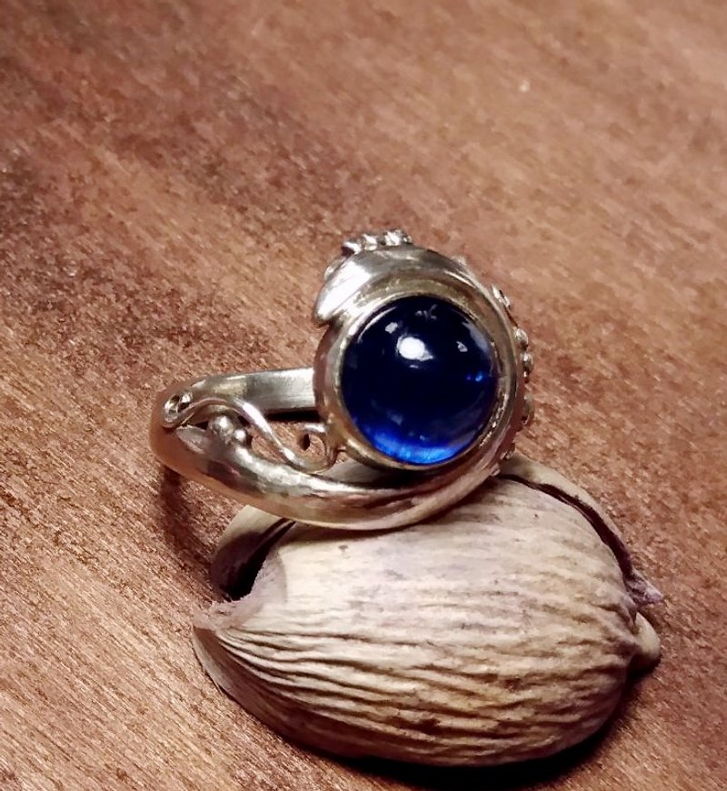 [Sterling Silver Rings Series] Navy blue kyanite ring - General Rings - Gemstone Blue