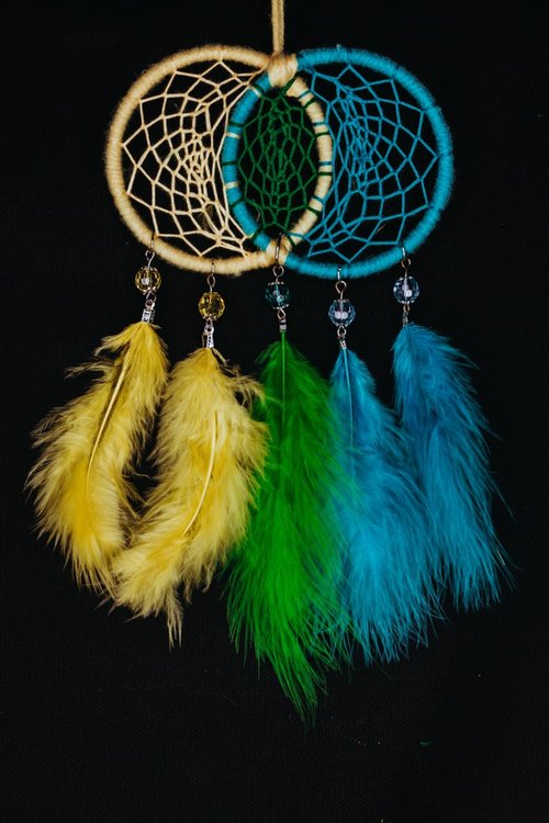 Mr.SkullyPop 純手工捕夢網 Handmade Dreamcatcher-【混色(黃藍綠)】