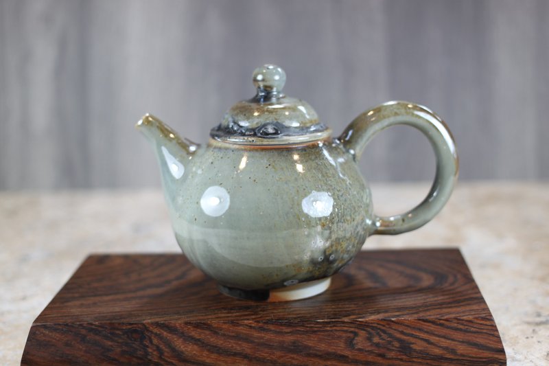 【母親節禮物】柴燒天目釉 手拉坯茶壺 名家葉敏祥手工作品 - 茶壺/茶杯/茶具 - 瓷 