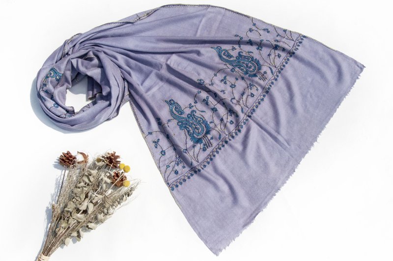 Cashmere Hand-knitted Scarf Knitted Scarf Cashmere Scarf Pure Wool Scarf Shawl - Knit Scarves & Wraps - Wool Multicolor