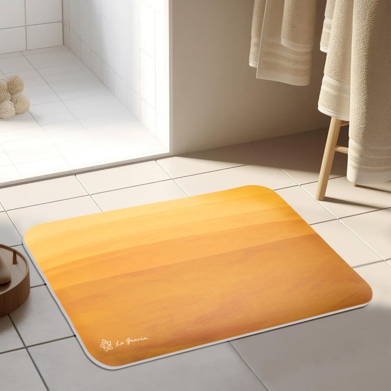 La gracia thick cut special absorbent floor mat soft diatomaceous earth sunny 60x40cm - พรมปูพื้น - วัสดุอื่นๆ สีส้ม