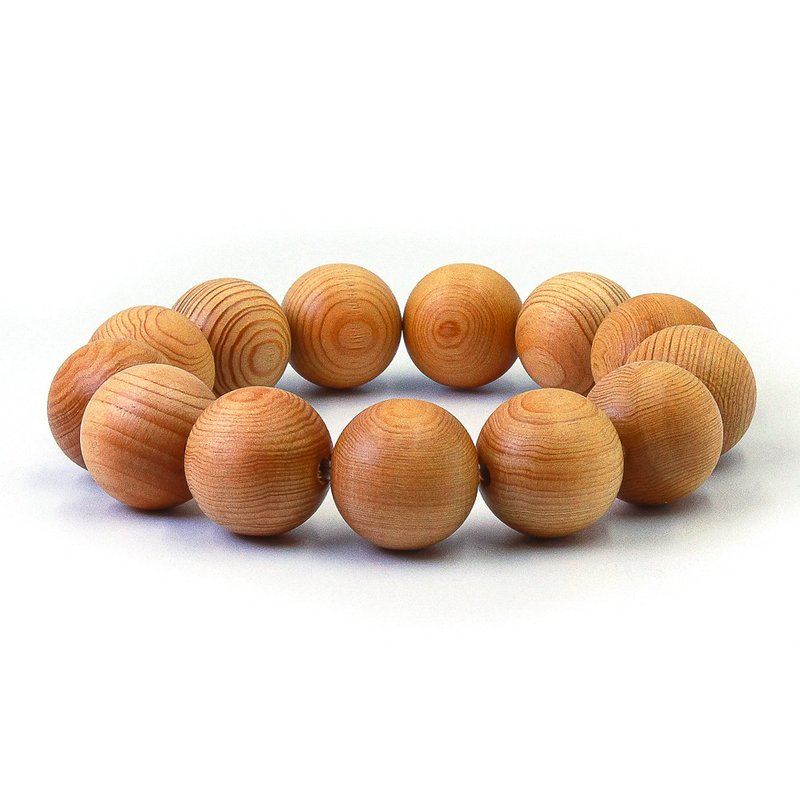 Taiwan cypress wood hand beads 13 pieces 18mm adult hand beads heavy oil bead bracelet cypress wood beads rosary bracelet - Bracelets - Wood Gold