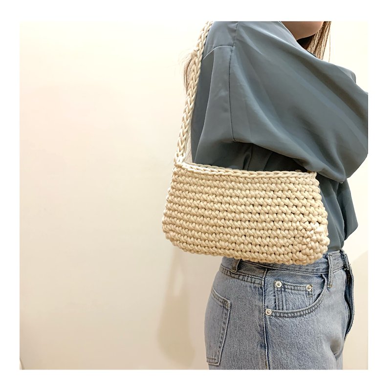 Braided baguette underarm - Messenger Bags & Sling Bags - Cotton & Hemp Khaki