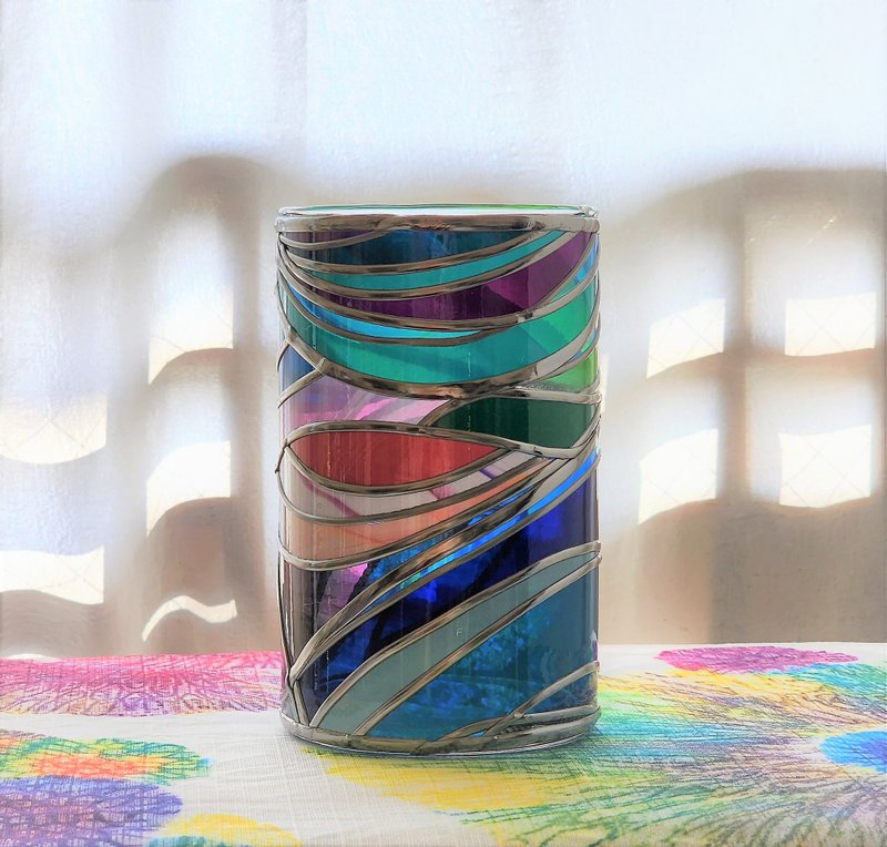 美ら海２  GlassArt  ガラス15センチ高丸型花瓶 - 花瓶/花器 - 玻璃 