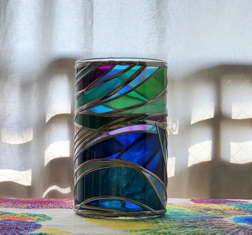 美ら海２ GlassArt ガラス15センチ高丸型花瓶 - ショップ GlassArt