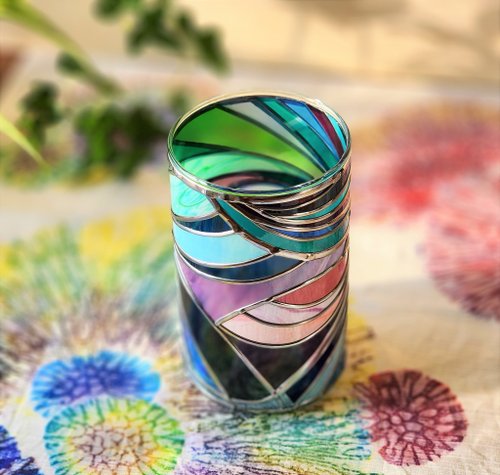 美ら海２ GlassArt ガラス15センチ高丸型花瓶 - ショップ GlassArt