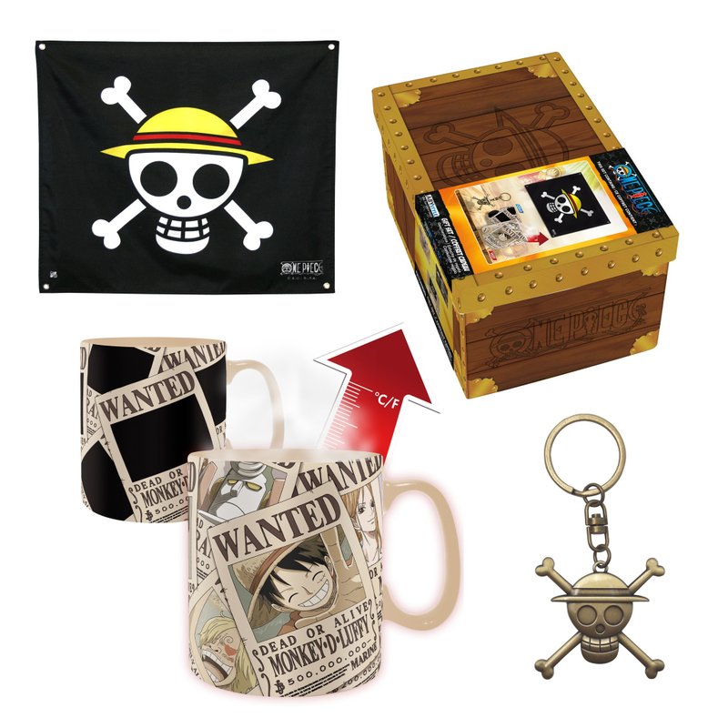 Officially licensed One Piece three-in-one collectible gift box set - Cups - Other Materials Orange